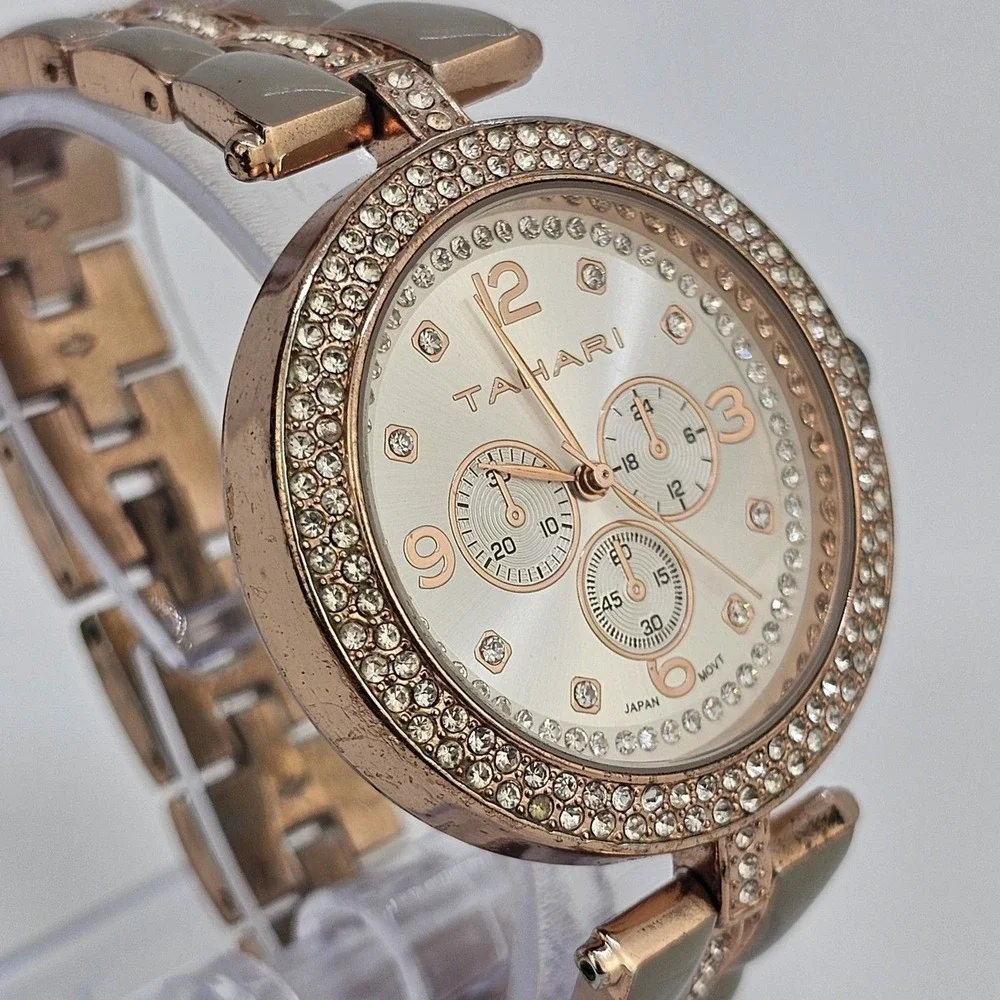 40MM Women's Watch Gray Dial Two Tone Bracelet Band 6.5
